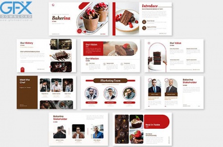 دانلود قالب پاورپوینت شیرینی و کیک