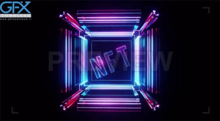 فوتیج مکعب شیشه ای حروف NFT