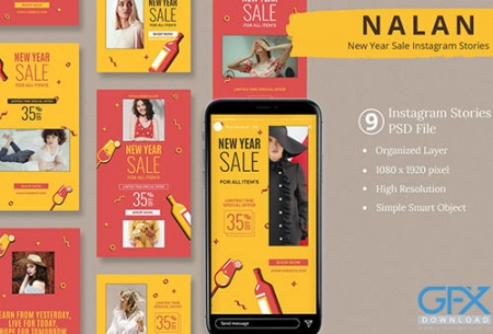 دانلود قالب استوری اینستاگرام فروش ویژه New Year Sale
