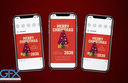 دانلود قالب  پست و استوری کریسمس اینستاگرام[