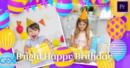 پروژه پریمیر اسلایدشو تولد Bright Happy Birthday