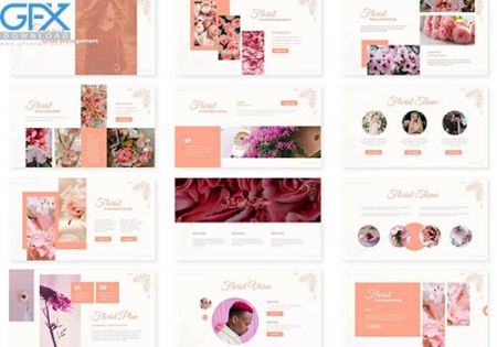 دانلود قالب پاورپوینت گل دار Florist