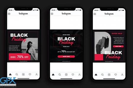 دانلود  قالب  لایه باز پست اینستاگرام جمعه سیاه