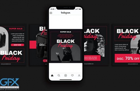 قالب لایه باز پست اینستاگرام بلک فرایدی