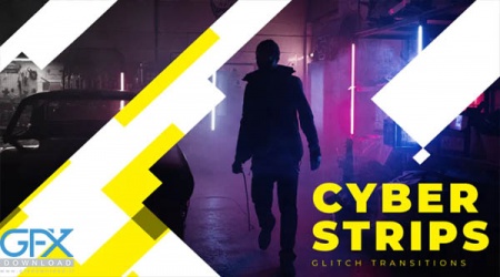 ترانزیشن پریمیر نوارهای سایبری گلیچ