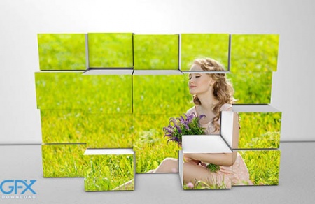 دانلود مجموعه موکاپ جعبه عکس سه بعدی