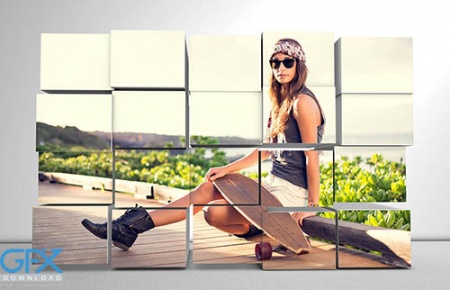 دانلود فایل لایه باز موکاپ جعبه عکس سه بعدی