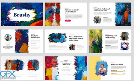 قالب پاورپوینت با تم براش