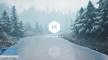 پروژه پریمیر لوگو در جنگل زمستانی