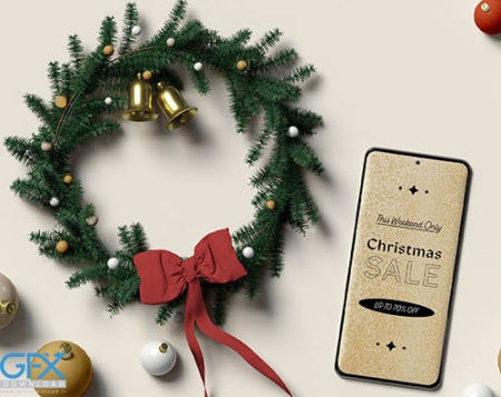 موکاپ موبایل کریسمس