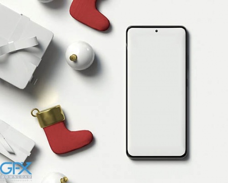 دانلود موکاپ گوشی با موضوع کریسمس