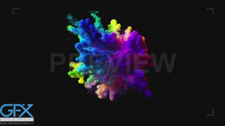 فوتیج موشن گرافیک انفجار دودهای رنگارنگ
