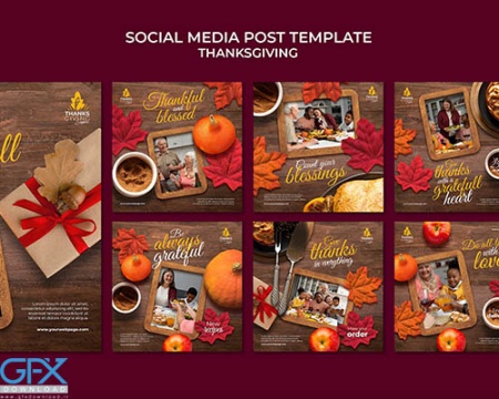 قالب پست های اینستاگرام روز شکرگزاری