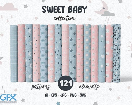 دانلود پترن های کودکانه Sweet Baby Collection