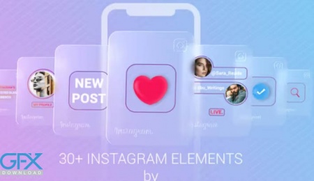 پروژه افتر افکت 31 عناصر اینستاگرام افکت شیشه ای