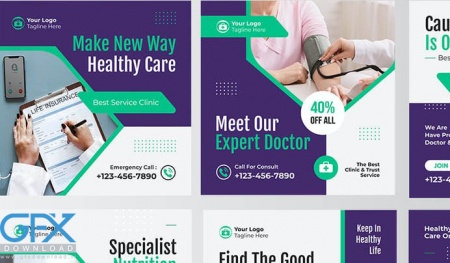 دانلود قالب پست اینستاگرام پزشکی