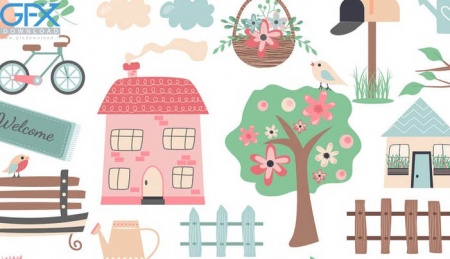 دانلود وکتور عناصر دکور خانه