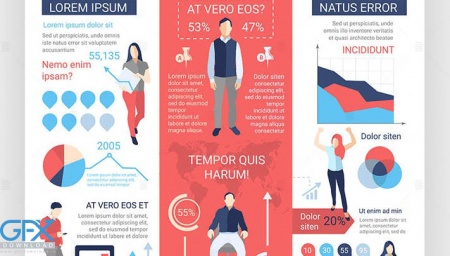 دانلود قالب اینفوگرافیک کاراکتر های تجاری