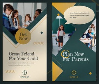 قالب استوری اینستاگرام مدرسه و دانش آموز