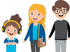 وکتور شخصیت های کارتونی در سن های مختلف