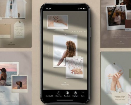 قالب لایه باز استوری های اینستاگرام تابستانی