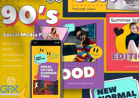 قالب پست و استوری اینستاگرام دهه 90