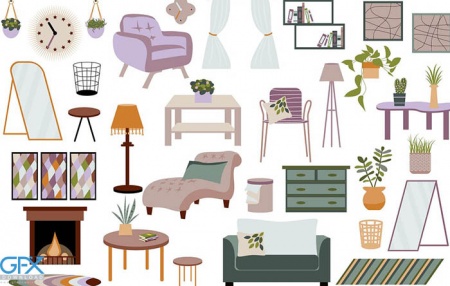 دانلود وکتور لوازم داخلی خانه