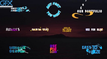 پروژه افتر افکت نمایش متن با افکت مایع