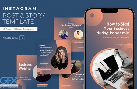دانلود قالب لایه باز پست اینستاگرام وبینار
