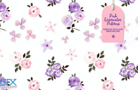 دانلود پترن فتوشاپ گلدار صورتی