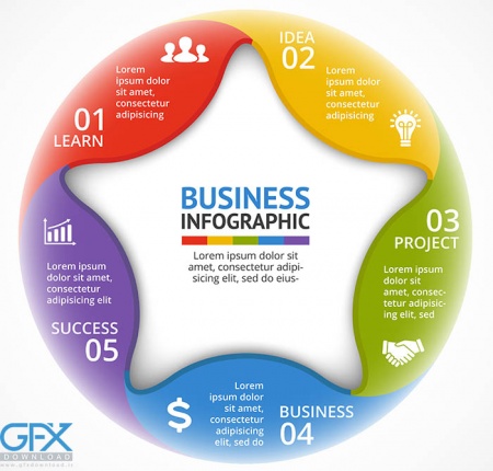 دانلود رایگان اینفوگرافیک نمودار دایره ای