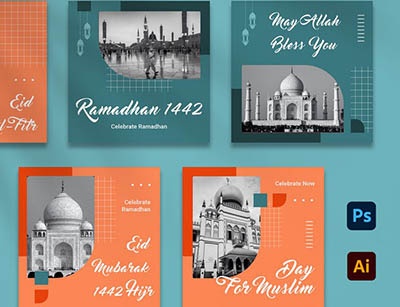 دانلود قالب لایه باز پست اینستاگرام ماه رمضان