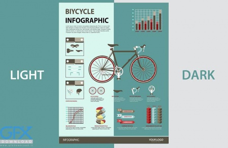 قالب لایه باز اینفوگرافیک دوچرخه