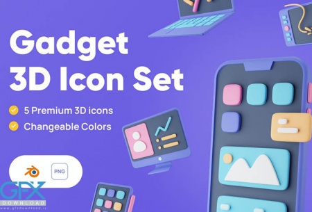 دانلود آیکون های گجت سه بعدی