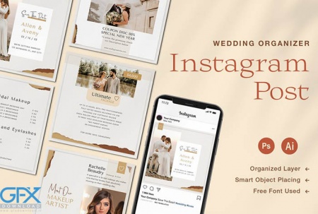 دانلود قالب پست اینستاگرام تشریفات عروسی