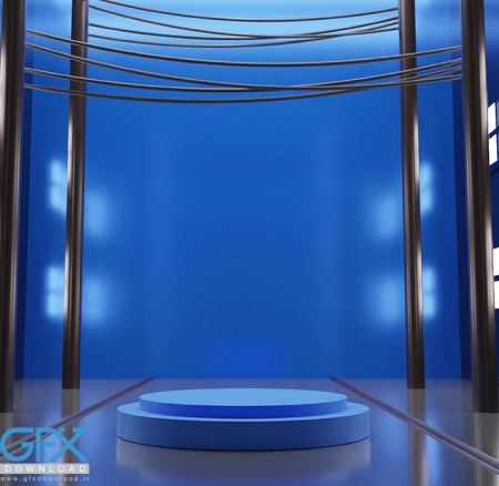 موکاپ لایه باز تریبون آبی مدرن