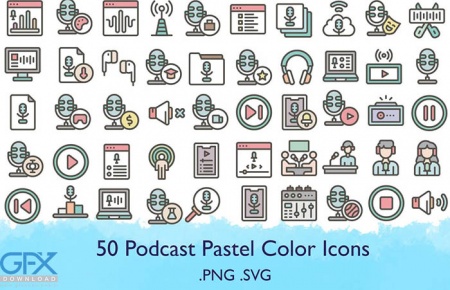 دانلود مجموعه آیکون پادکست