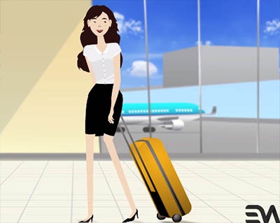 پروژه افتر افکت موشن گرافیک قدم زدن در فرودگاه