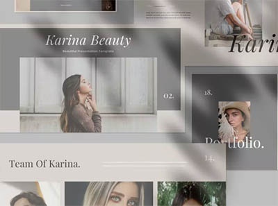 قالب پاورپوینت با موضوع زیبایی Karina
