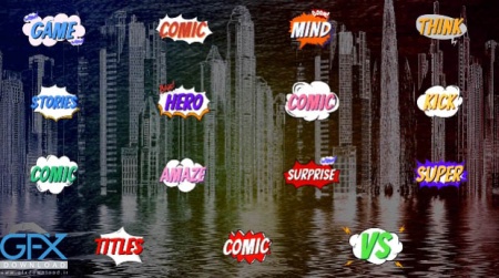 پروژه افتر افکت حباب متن و تایتل کمیک