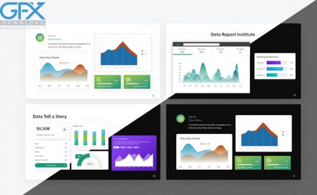 دانلود قالب پاورپوینت داشبورد Chart Dashboard