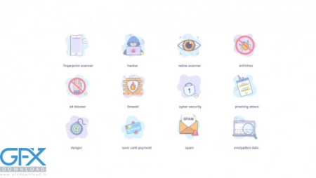 دانلود پروژه افتر افکت آیکون های امنیت سایبری