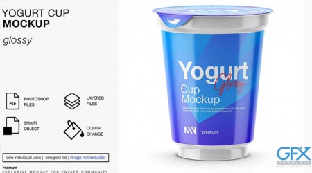 طرح موکاپ لایه باز ماست لیوانی