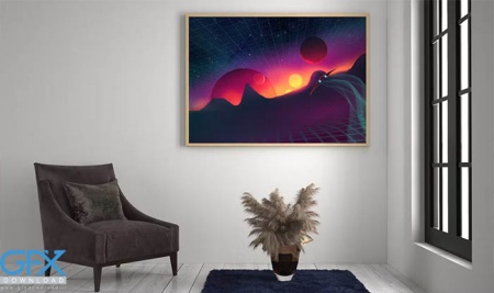 دانلود موکاپ لایه باز قاب تصاویر هنری