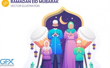 دانلود وکتور ماه رمضان و عید فطر