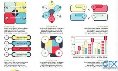 مجموعه عناصر لایه باز طراحی اینفوگرافیک