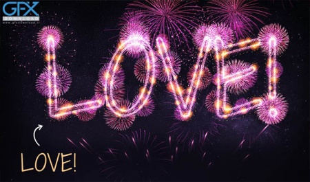 اکشن آماده فتوشاپ آتش بازی Fireworks