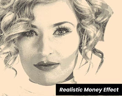 اکشن فتوشاپ ایجاد افکت بافت پول بر روی تصاویر