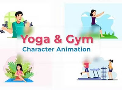 پروژه افتر افکت موشن گرافیک با کاراکترهای یوگا