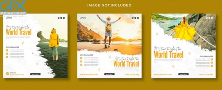 قالب لایه باز پست اینستاگرام تورهای مسافرتی